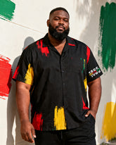 Big & Tall Men's Juneteenth1865 Stroke Graffiti Print Short Sleeve Shirt