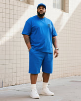 Big Man's Daily Leisure Faith Micro-standard Small Design Printed Short Sleeve T-shirt Shorts Suit