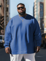 Men's Casual Retro Street Solid Color Crew Neck Sweatshirt