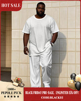 Big Men's Solid Color 7 Color Short Sleeve T-shirt Trousers Set