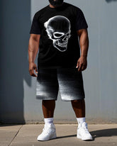 You’re More Than Your Frame Simple Big & Tall Men's Skull Print Short Sleeve T-shirt 2-Piece Set