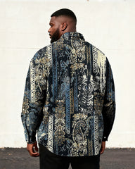 Big & Tall Men's Vintage Paisley Print Long Sleeve Shirt