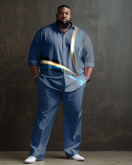 Men's Ombre Art Plus Size Long Sleeve Walking Set