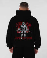 Giant Ghost-Front Print Oversized Cotton Hoodie