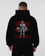 Giant Ghost-Front Print Oversized Cotton Hoodie