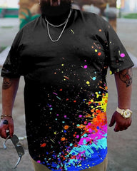 Men's Plus Size Splash Ink Personalized Print T-Shirt