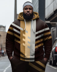 Big Guy’s Geometric Color Block Hoodie & Sweatpants 2-Piece Set