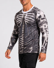 Men's Halloween 3D Skull Print Long-Sleeve T-Shirt