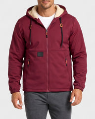 Men's solid color pullover hooded jacket
