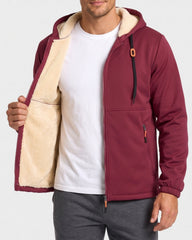 Men's solid color pullover hooded jacket
