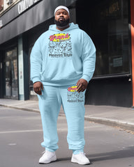 Men's Plus Size Angels Heaven Club Hoodie Two-Piece Set