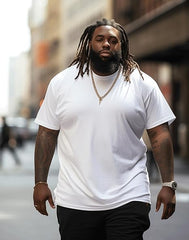 Men's Big and Tall Shirts Crew Neck Short Sleeve Plain Plus Size Large Tee T-Shirt Top