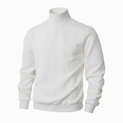 Big & Tall Men's Sweater Knitwear Daily Solid Color Youth Men's Fashion Jacquard High Neck Warm Wool S-3XL