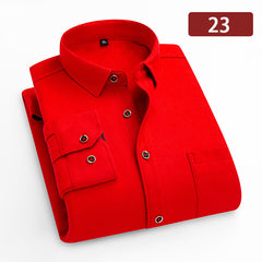 Big & Tall Men's Double-sided Velvet Padded Plaid Long Sleeve Shirt L-8XL