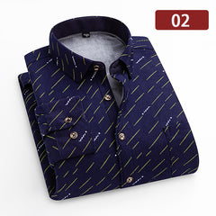 Big & Tall Men's Double-sided Velvet Padded Plaid Long Sleeve Shirt L-8XL