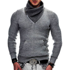 Big & Tall Men's Turtleneck Pocket Knitwear Long Sleeve Sweater S-3XL