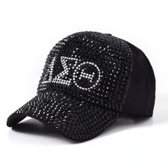 Trendy Letter Fashion With Diamond Rivet Color Baseball Cap