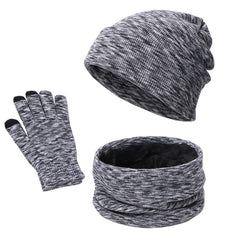 Outdoor Autumn And Winter Thick Hat Scarf Gloves Three-piece Set