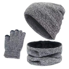 Outdoor Autumn And Winter Thick Hat Scarf Gloves Three-piece Set
