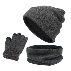 Outdoor Autumn And Winter Thick Hat Scarf Gloves Three-piece Set