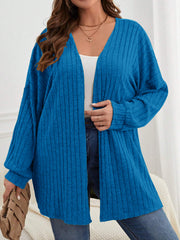 Women's Plus Size Solid Color Striped Cardigan Jacket XL-5XL
