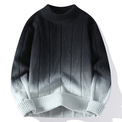 Big & Tall Men's Autumn And Winter New Gradient Sweater Long Sleeve Sweater