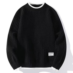 Big & Tall Men's Casual Stitching Long Sleeve Bottoming Sweater M-3XL