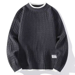 Big & Tall Men's Casual Stitching Long Sleeve Bottoming Sweater M-3XL
