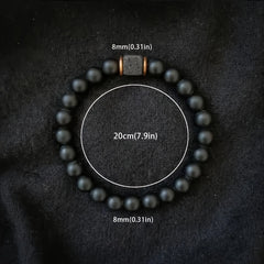 Volcanic Stone Bracelet Square Black Onyx Energy Bracelet