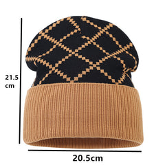 Outdoor Cold-proof Diamond Knitted Hat Gloves Scarf Set