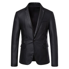 Big & Tall Men's Casual Slim Leather Jacket M-5XL