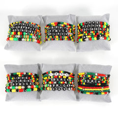 Black History Month Bohemian Multi-Layer Soft Pottery Stretch Bracelet