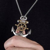 Vintage Anchor Compass Rudder Hip-hop All-match Necklace