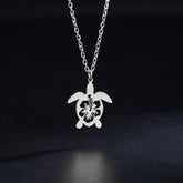 Hollow Turtle Natural Animal Stainless Steel Necklace