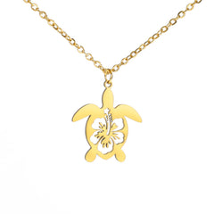 Hollow Turtle Natural Animal Stainless Steel Necklace
