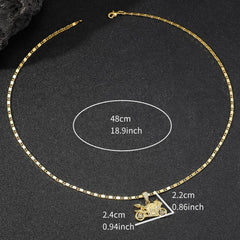 Vintage Motorcycle Pendant Men's Necklace