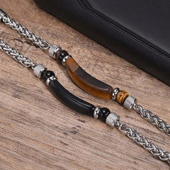 Tiger Eye Bracelet Cuban Chain Blackstone Bracelet