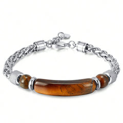 Tiger Eye Bracelet Cuban Chain Blackstone Bracelet