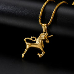 Hip Hop Style Stereo Horse Stainless Steel Necklace