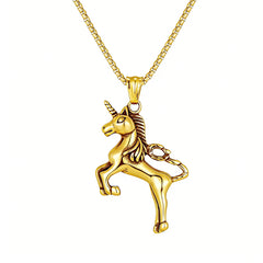 Hip Hop Style Stereo Horse Stainless Steel Necklace