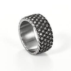Circle Ring Titanium Steel Men's Vintage Band