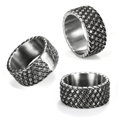 Circle Ring Titanium Steel Men's Vintage Band