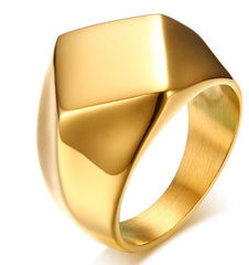Irregular Diamond-Shaped Solid Titanium Steel Ring