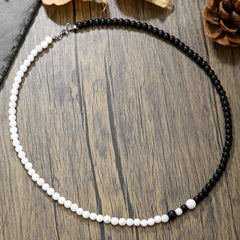 Black Onyx Necklace with Black Glass Beads