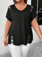 XL-5XL Women's Plus Size Cross-Sleeve Tee