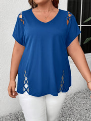 XL-5XL Women's Plus Size Cross-Sleeve Tee