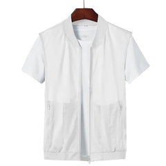 M-5XL Summer Mesh Stand Collar Vest Multi Pocket Vest (excluding T-shirt)