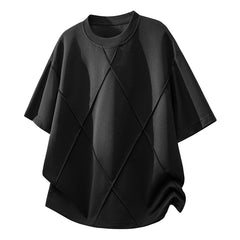M-4XL Solid Color Deconstructed Cropped T-Shirt