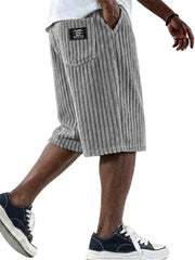 S-5XL Men's Corduroy Vertical Striped Shorts