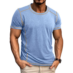 M-3XL Men's Colorblock Crewneck T-Shirt